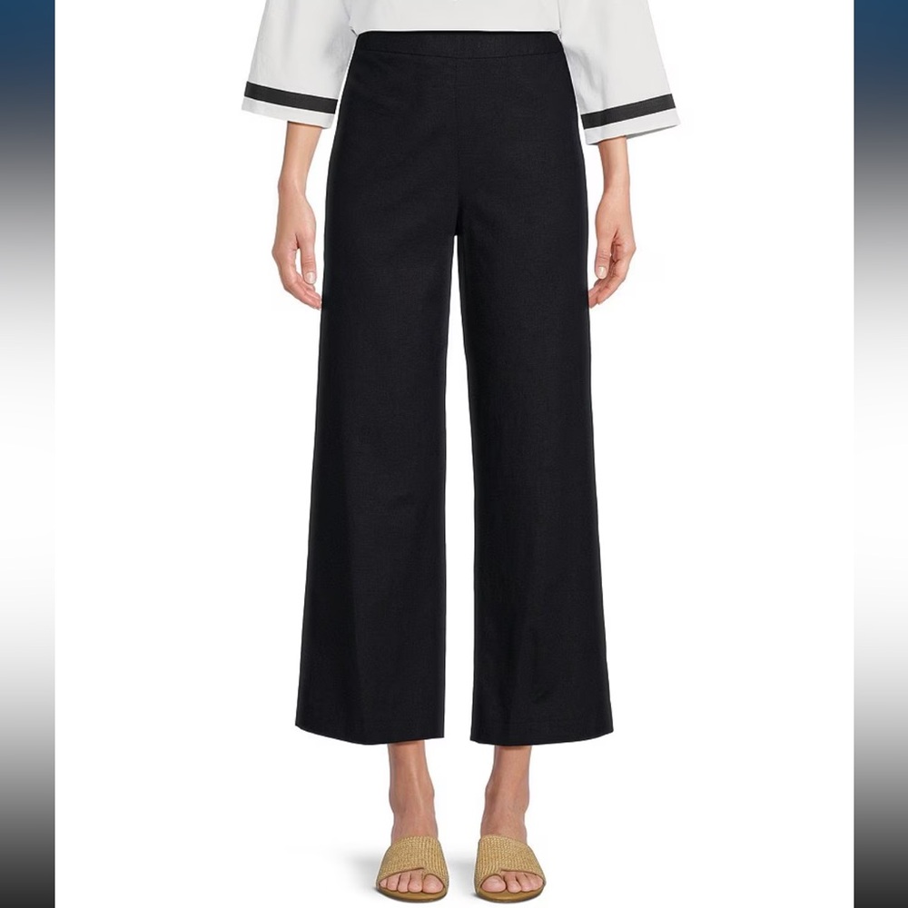 Preston & York Dark Navy Crop Linen Pants size 8